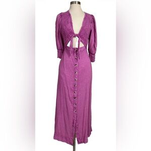 Free People String of Hearts Maxi Dress in Pink Size XS